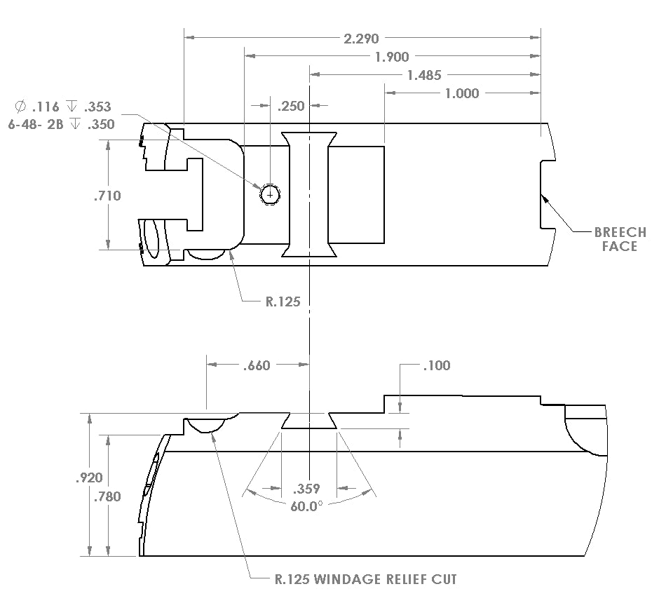 Bomar BMCS Pistol Rear Sight