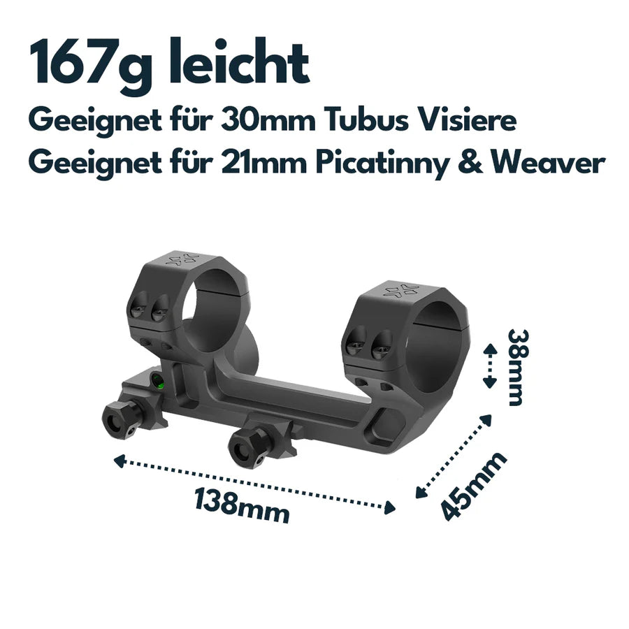 Vector Optics Bloc Mount 1 Piece voor 30mm + inclinatie meter