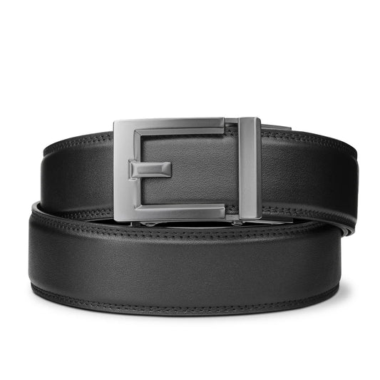 Kore Express Gunmetal Buckle classic leather belt zwart