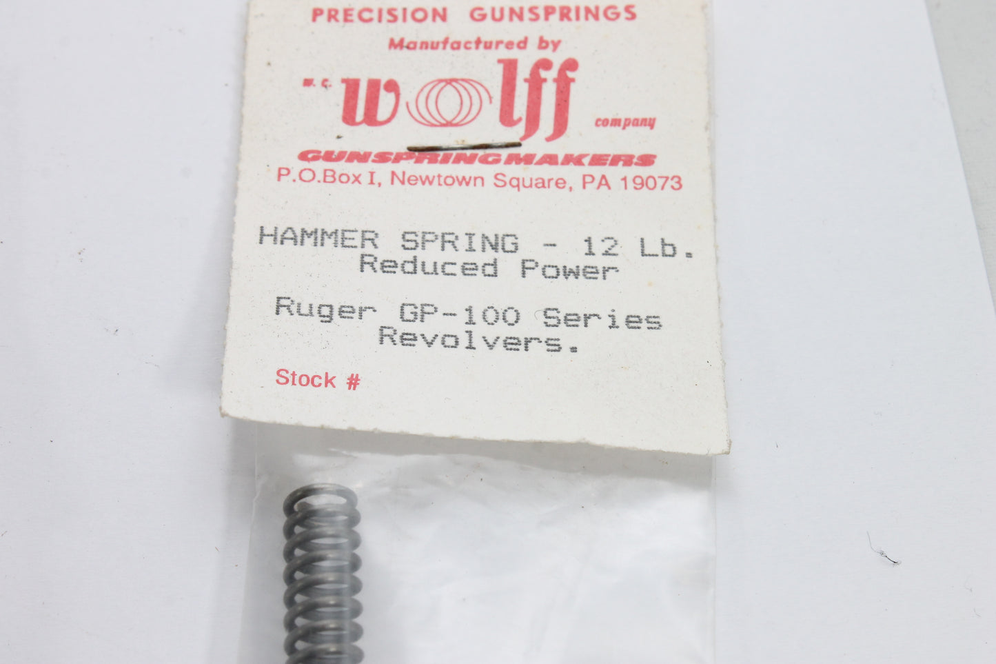 Wolff Ruger GP100 Hammer Spring Reduced 12 Lb.