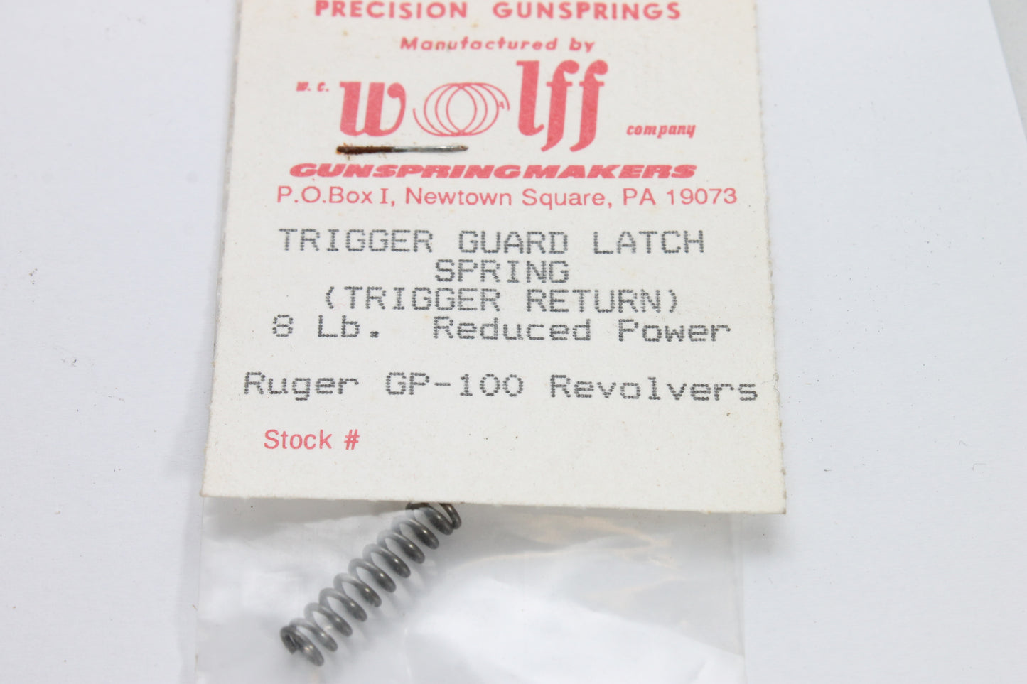 Wolff Spring Ruger GP100 Trigger Return Spring 8 Lb