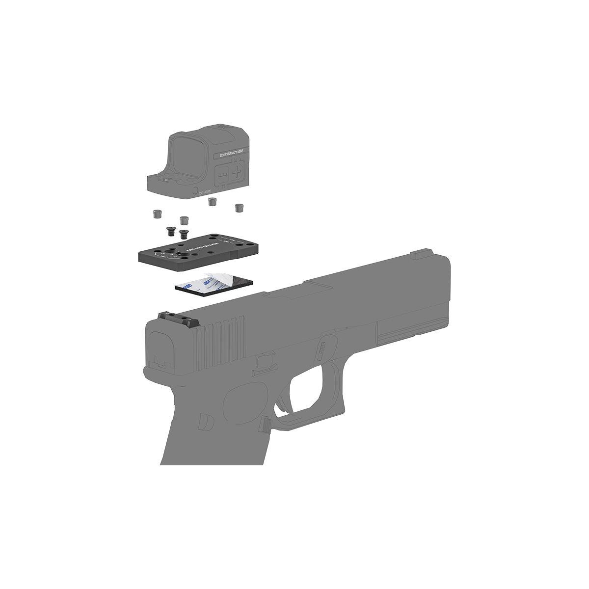 Vector Optics Glock adapter 2 in 1 voor dovetail cut