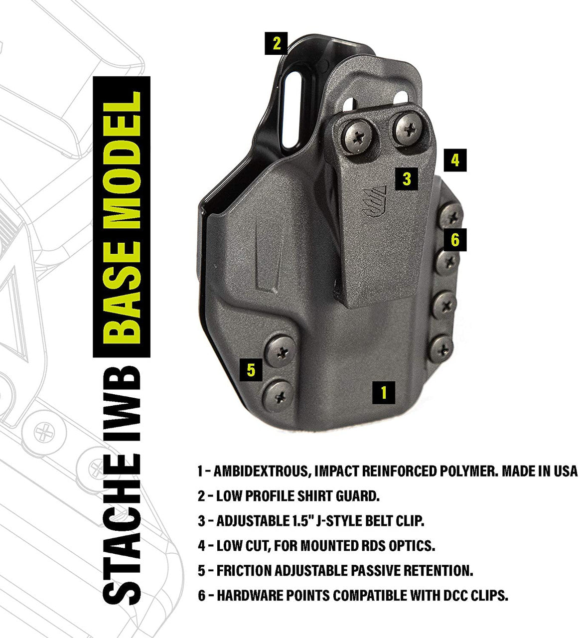 Blackhawk Stache IWB Holster Base Kit Glock 43/43X/Hellcat