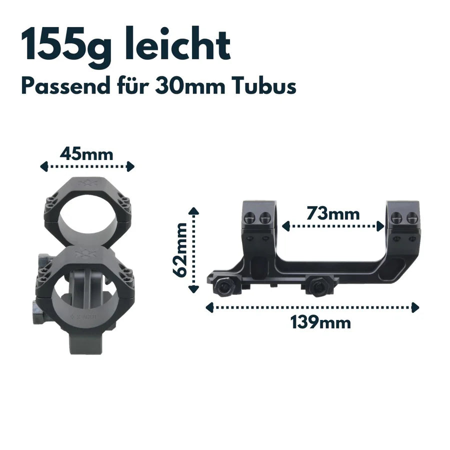 Vector Optics XASR 1 Piece Extended Picatinny Mount 30 mm